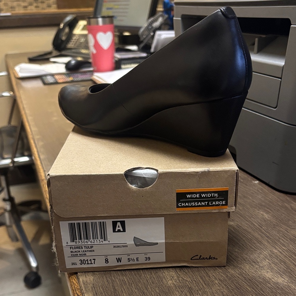 Clarks Women's Black Wedge Shoes